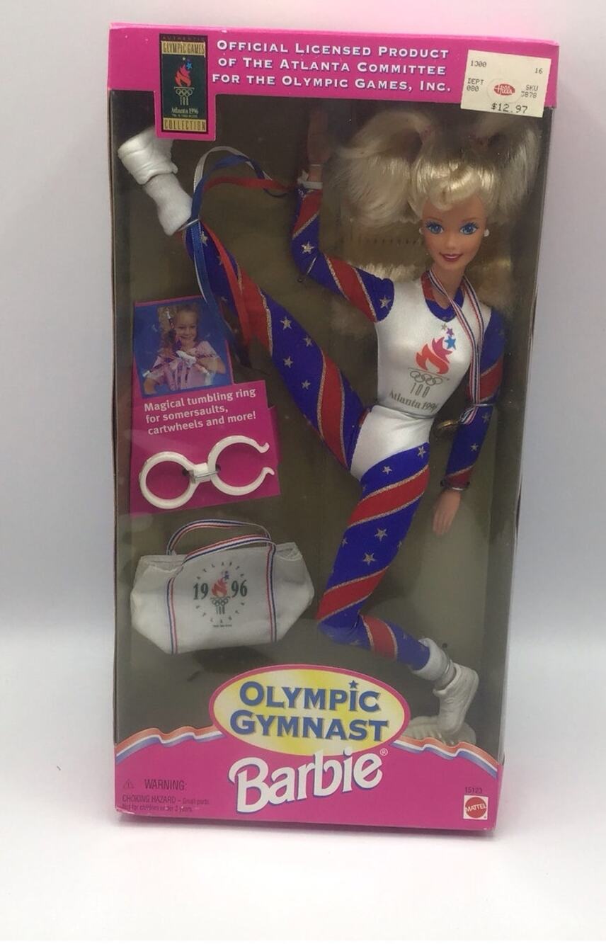 Vintage 1996 Olympic Gymnast Barbie Doll Atlanta Games NIB Mattel 15123